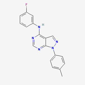 molecular formula C18H14FN5 B11213602 N-(3-fluorophenyl)-1-(4-methylphenyl)-1H-pyrazolo[3,4-d]pyrimidin-4-amine 