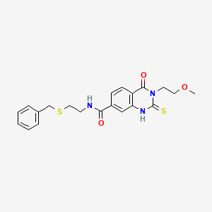 N-(2-benzylsulfanylethyl)-3-(2-methoxyethyl)-4-oxo-2-sulfanylidene-1H-quinazoline-7-carboxamide