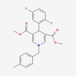 molecular formula C23H21F2NO4 B11213616 Dimethyl 4-(2,5-difluorophenyl)-1-(4-methylbenzyl)-1,4-dihydropyridine-3,5-dicarboxylate 