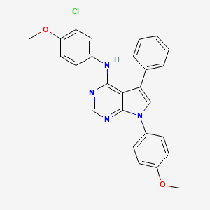 N-(3-chloro-4-methoxyphenyl)-7-(4-methoxyphenyl)-5-phenyl-7H-pyrrolo[2,3-d]pyrimidin-4-amine