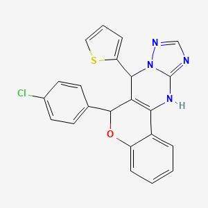 6-(4-Chlorophenyl)-7-(2-thienyl)-7,12-dihydro-6H-chromeno[4,3-D][1,2,4]triazolo[1,5-A]pyrimidine