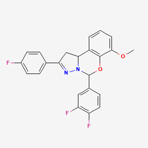 molecular formula C23H17F3N2O2 B11213648 5-(3,4-Difluorophenyl)-2-(4-fluorophenyl)-7-methoxy-1,10b-dihydropyrazolo[1,5-c][1,3]benzoxazine 