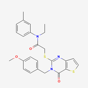 N-ethyl-2-{[3-(4-methoxybenzyl)-4-oxo-3,4-dihydrothieno[3,2-d]pyrimidin-2-yl]sulfanyl}-N-(3-methylphenyl)acetamide