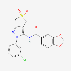 N-(2-(3-chlorophenyl)-5,5-dioxido-4,6-dihydro-2H-thieno[3,4-c]pyrazol-3-yl)benzo[d][1,3]dioxole-5-carboxamide