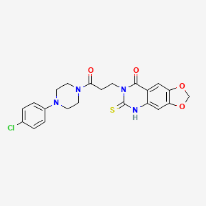 7-[3-[4-(4-chlorophenyl)piperazin-1-yl]-3-oxopropyl]-6-sulfanylidene-5H-[1,3]dioxolo[4,5-g]quinazolin-8-one