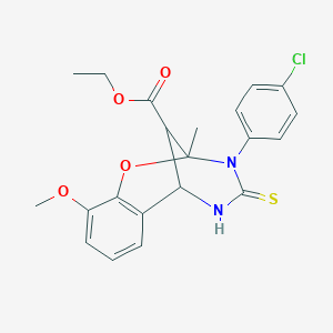 ethyl 3-(4-chlorophenyl)-10-methoxy-2-methyl-4-thioxo-3,4,5,6-tetrahydro-2H-2,6-methano-1,3,5-benzoxadiazocine-11-carboxylate