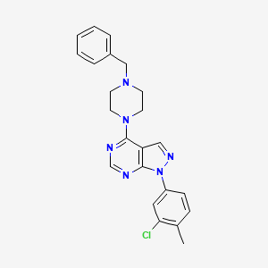 molecular formula C23H23ClN6 B11213670 4-(4-benzylpiperazin-1-yl)-1-(3-chloro-4-methylphenyl)-1H-pyrazolo[3,4-d]pyrimidine 