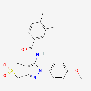 N-(2-(4-methoxyphenyl)-5,5-dioxido-4,6-dihydro-2H-thieno[3,4-c]pyrazol-3-yl)-3,4-dimethylbenzamide