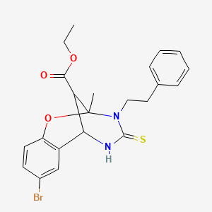 ethyl 8-bromo-2-methyl-3-(2-phenylethyl)-4-thioxo-3,4,5,6-tetrahydro-2H-2,6-methano-1,3,5-benzoxadiazocine-11-carboxylate