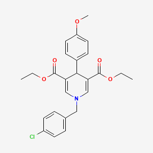 molecular formula C25H26ClNO5 B11213704 Diethyl 1-(4-chlorobenzyl)-4-(4-methoxyphenyl)-1,4-dihydropyridine-3,5-dicarboxylate 