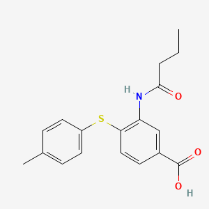 3-(Butyrylamino)-4-[(4-methylphenyl)thio]benzoic acid