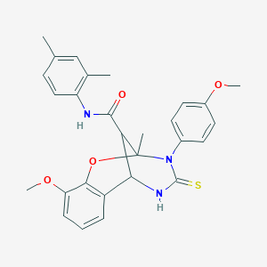 N-(2,4-dimethylphenyl)-10-methoxy-3-(4-methoxyphenyl)-2-methyl-4-thioxo-3,4,5,6-tetrahydro-2H-2,6-methano-1,3,5-benzoxadiazocine-11-carboxamide