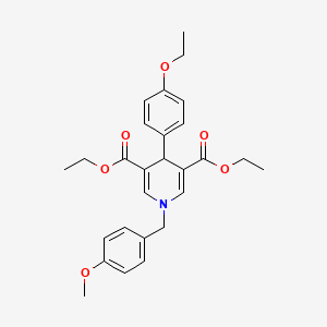 molecular formula C27H31NO6 B11213715 Diethyl 4-(4-ethoxyphenyl)-1-(4-methoxybenzyl)-1,4-dihydropyridine-3,5-dicarboxylate 