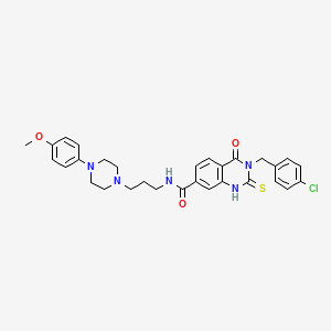 3-(4-chlorobenzyl)-N-(3-(4-(4-methoxyphenyl)piperazin-1-yl)propyl)-4-oxo-2-thioxo-1,2,3,4-tetrahydroquinazoline-7-carboxamide