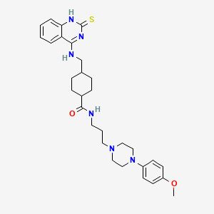 molecular formula C30H40N6O2S B11213774 N-{3-[4-(4-methoxyphenyl)piperazin-1-yl]propyl}-4-{[(2-thioxo-1,2-dihydroquinazolin-4-yl)amino]methyl}cyclohexanecarboxamide 