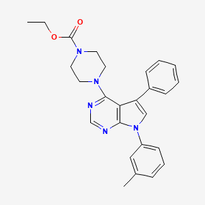 ethyl 4-[7-(3-methylphenyl)-5-phenyl-7H-pyrrolo[2,3-d]pyrimidin-4-yl]piperazine-1-carboxylate