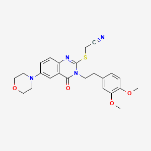 2-((3-(3,4-Dimethoxyphenethyl)-6-morpholino-4-oxo-3,4-dihydroquinazolin-2-yl)thio)acetonitrile