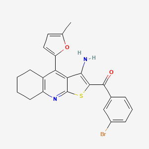 [3-Amino-4-(5-methylfuran-2-yl)-5,6,7,8-tetrahydrothieno[2,3-b]quinolin-2-yl](3-bromophenyl)methanone