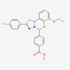 Methyl 4-[7-ethoxy-2-(4-fluorophenyl)-1,10b-dihydropyrazolo[1,5-c][1,3]benzoxazin-5-yl]benzoate