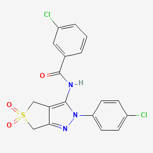 3-chloro-N-(2-(4-chlorophenyl)-5,5-dioxido-4,6-dihydro-2H-thieno[3,4-c]pyrazol-3-yl)benzamide