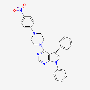 4-[4-(4-nitrophenyl)piperazin-1-yl]-5,7-diphenyl-7H-pyrrolo[2,3-d]pyrimidine