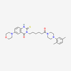 3-[6-[4-(2,5-dimethylphenyl)piperazino]-6-keto-hexyl]-6-morpholino-2-thioxo-1H-quinazolin-4-one