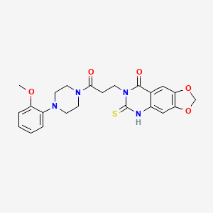 7-[3-[4-(2-methoxyphenyl)piperazin-1-yl]-3-oxopropyl]-6-sulfanylidene-5H-[1,3]dioxolo[4,5-g]quinazolin-8-one