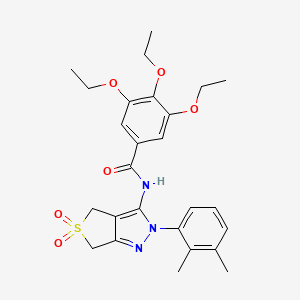 molecular formula C26H31N3O6S B11213978 N-(2-(2,3-dimethylphenyl)-5,5-dioxido-4,6-dihydro-2H-thieno[3,4-c]pyrazol-3-yl)-3,4,5-triethoxybenzamide 