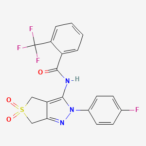 N-(2-(4-fluorophenyl)-5,5-dioxido-4,6-dihydro-2H-thieno[3,4-c]pyrazol-3-yl)-2-(trifluoromethyl)benzamide