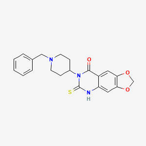 molecular formula C21H21N3O3S B11214012 7-(1-benzylpiperidin-4-yl)-6-sulfanylidene-5H-[1,3]dioxolo[4,5-g]quinazolin-8-one 