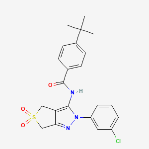 4-(tert-butyl)-N-(2-(3-chlorophenyl)-5,5-dioxido-4,6-dihydro-2H-thieno[3,4-c]pyrazol-3-yl)benzamide