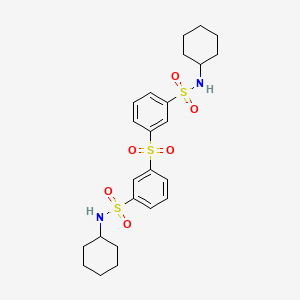 molecular formula C24H32N2O6S3 B11214030 3,3'-sulfonylbis(N-cyclohexylbenzenesulfonamide) 