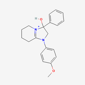 3-Hydroxy-1-(4-methoxyphenyl)-3-phenyl-2,3,5,6,7,8-hexahydroimidazo[1,2-a]pyridin-1-ium