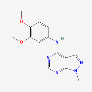 molecular formula C14H15N5O2 B11214047 N-(3,4-dimethoxyphenyl)-1-methyl-1H-pyrazolo[3,4-d]pyrimidin-4-amine 