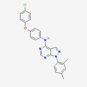 molecular formula C25H20ClN5O B11214050 N-[4-(4-chlorophenoxy)phenyl]-1-(2,4-dimethylphenyl)-1H-pyrazolo[3,4-d]pyrimidin-4-amine 