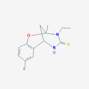 3-ethyl-8-fluoro-2-methyl-5,6-dihydro-2H-2,6-methanobenzo[g][1,3,5]oxadiazocine-4(3H)-thione