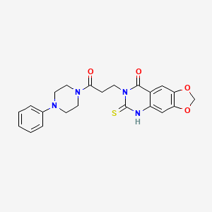 7-[3-oxo-3-(4-phenylpiperazin-1-yl)propyl]-6-sulfanylidene-5H-[1,3]dioxolo[4,5-g]quinazolin-8-one