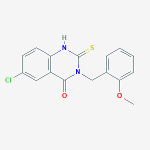 molecular formula C16H13ClN2O2S B11214093 6-chloro-3-[(2-methoxyphenyl)methyl]-2-sulfanylidene-1H-quinazolin-4-one 