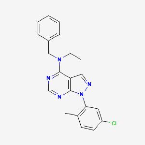 molecular formula C21H20ClN5 B11214110 N-benzyl-1-(5-chloro-2-methylphenyl)-N-ethyl-1H-pyrazolo[3,4-d]pyrimidin-4-amine 