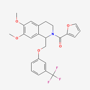 (6,7-dimethoxy-1-((3-(trifluoromethyl)phenoxy)methyl)-3,4-dihydroisoquinolin-2(1H)-yl)(furan-2-yl)methanone