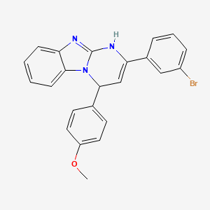 molecular formula C23H18BrN3O B11214175 2-(3-Bromophenyl)-4-(4-methoxyphenyl)-1,4-dihydropyrimido[1,2-a]benzimidazole 