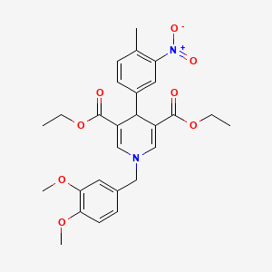 Diethyl 1-(3,4-dimethoxybenzyl)-4-(4-methyl-3-nitrophenyl)-1,4-dihydropyridine-3,5-dicarboxylate