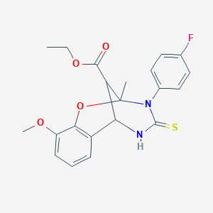 ethyl 3-(4-fluorophenyl)-10-methoxy-2-methyl-4-thioxo-3,4,5,6-tetrahydro-2H-2,6-methano-1,3,5-benzoxadiazocine-11-carboxylate