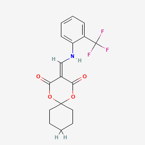 molecular formula C17H16F3NO4 B11214211 3-({[2-(Trifluoromethyl)phenyl]amino}methylidene)-1,5-dioxaspiro[5.5]undecane-2,4-dione 