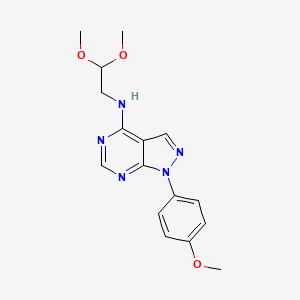 molecular formula C16H19N5O3 B11214230 N-(2,2-dimethoxyethyl)-1-(4-methoxyphenyl)-1H-pyrazolo[3,4-d]pyrimidin-4-amine 