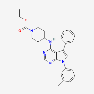 ethyl 4-{[7-(3-methylphenyl)-5-phenyl-7H-pyrrolo[2,3-d]pyrimidin-4-yl]amino}piperidine-1-carboxylate