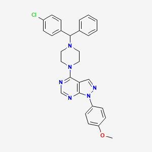 molecular formula C29H27ClN6O B11214251 4-{4-[(4-chlorophenyl)(phenyl)methyl]piperazin-1-yl}-1-(4-methoxyphenyl)-1H-pyrazolo[3,4-d]pyrimidine 