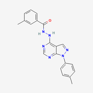 molecular formula C20H18N6O B11214257 3-methyl-N'-[1-(4-methylphenyl)-1H-pyrazolo[3,4-d]pyrimidin-4-yl]benzohydrazide 