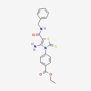 molecular formula C20H19N3O3S2 B11214270 ethyl 4-[4-amino-5-(benzylcarbamoyl)-2-thioxo-1,3-thiazol-3(2H)-yl]benzoate 