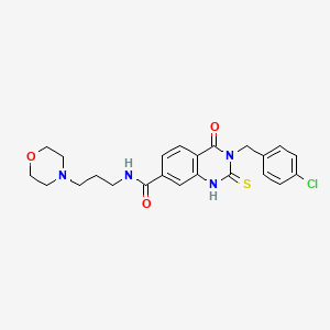 3-[(4-chlorophenyl)methyl]-N-(3-morpholin-4-ylpropyl)-4-oxo-2-sulfanylidene-1H-quinazoline-7-carboxamide